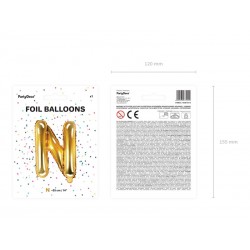 Balon foliowy litera N złota mała do napisów - 3