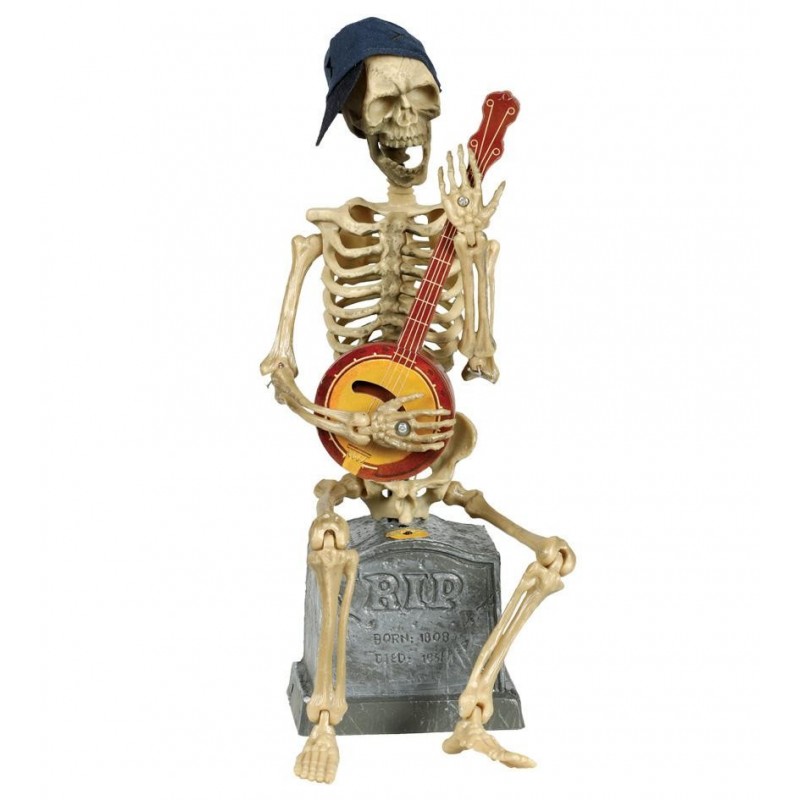 Tańczący halloweenowy szkielet z banjo 30cm (interaktywny) - 1