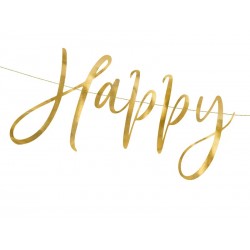Baner Girlanda Happy New Year złota wiszący napis na sylwestra - 2