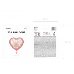 Balon foliowy różowy na hel Baby Shower serce 35cm - 5