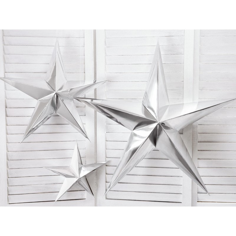 Gwiazda papierowa srebrna 30cm - 2