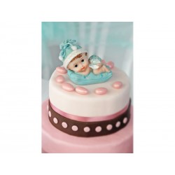 Figurka chłopca na ciasto tort baby shower 9cm - 2