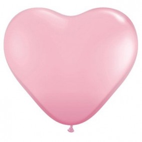 Balon 6 serce jasny róż pastel 100 szt. - 1