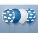 Balony lateksowe niebieskie Baby Shower w chmurki - 3