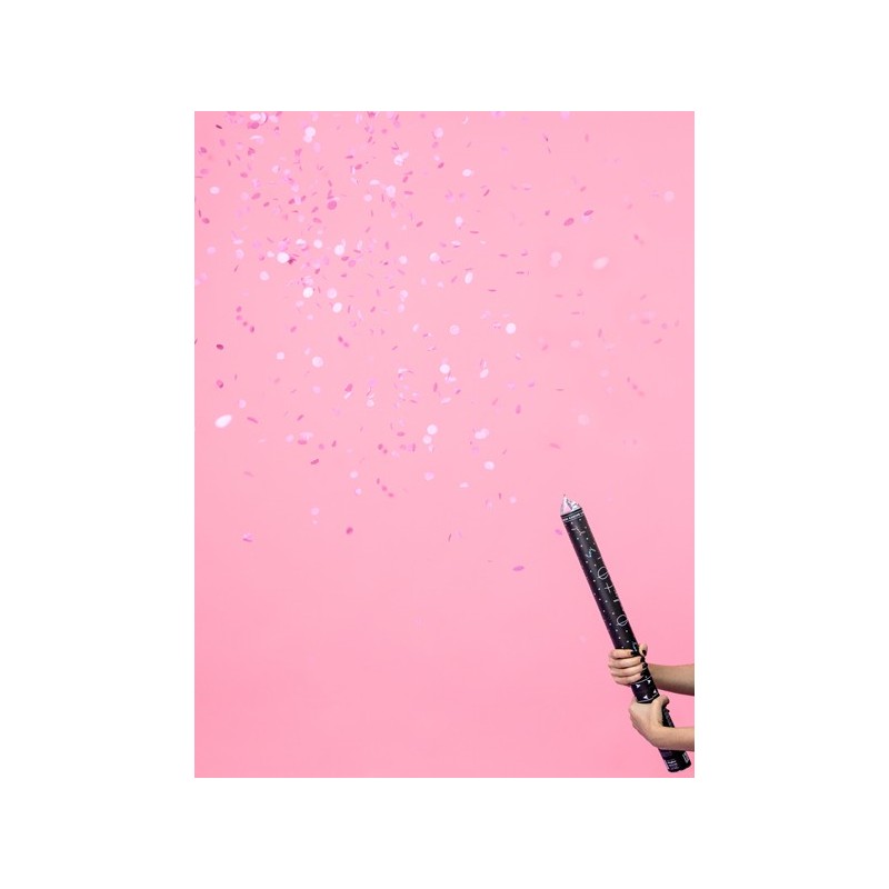 Tuba strzelająca różowe konfetti kółka 60 cm - 5