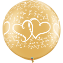 Balony lateksowe złote serca duże na ślub wesele 2 - 1