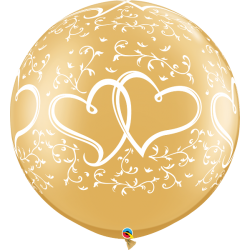 Balony lateksowe złote serca duże na ślub wesele 2 - 1