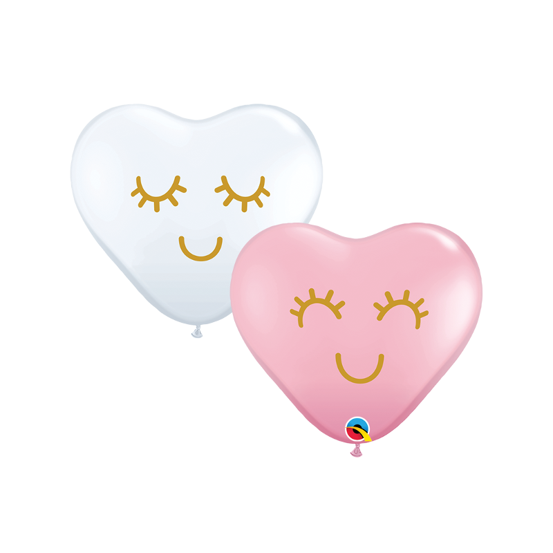 Balon 11'' serce różowo biały 50szt - 1