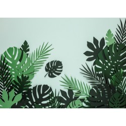 Dekoracje Aloha - Liście tropikalne zielone 21szt - 6