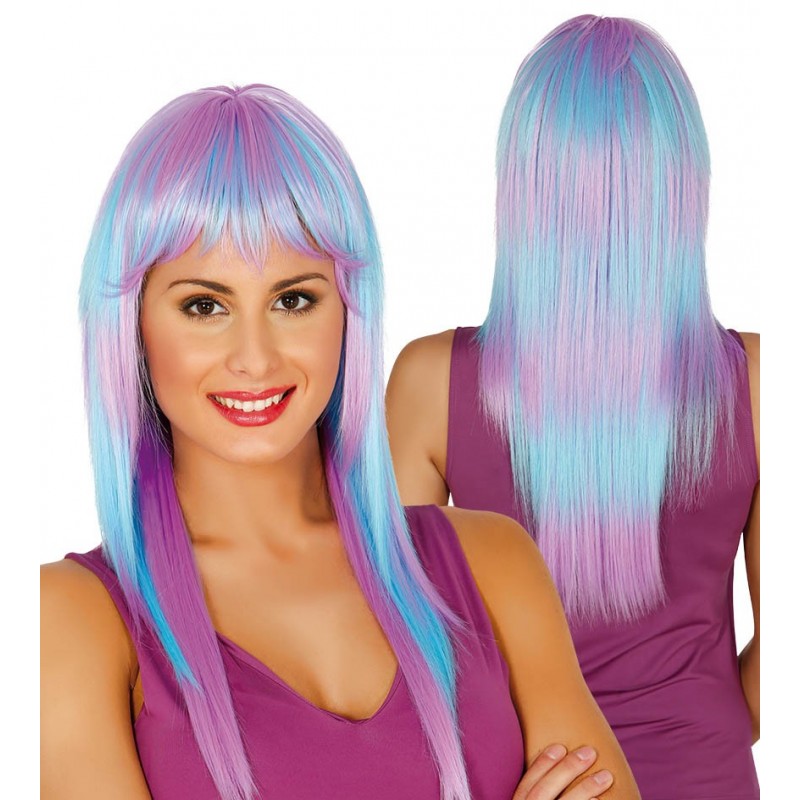 Peruka niebieska damska długie włosy PREMIUM syntetyczna - 1