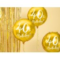 Balon foliowy 40 urodziny dekoracja złota ozdoba - 2