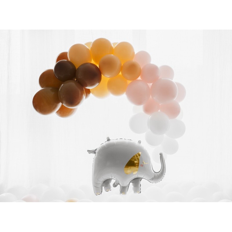 Balon foliowy Słoń biały słonik baby shower na hel - 5