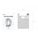 Balon foliowy w kształcie litery litera D srebrna - 3