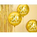 Balon foliowy na 30stkę urodzinowy złoty okrągły - 4