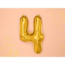 Balon foliowy cyfra 4 złoty urodziny dekoracja - 2