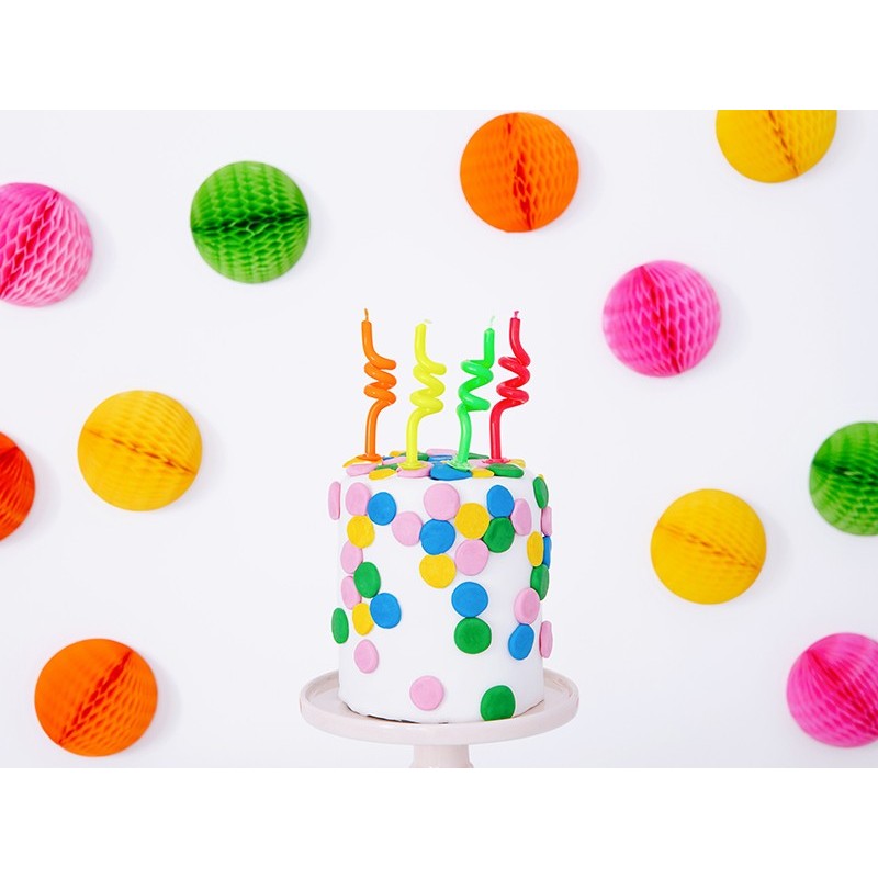 Świeczki urodzinowe na tort zakręcone neonowe - 3