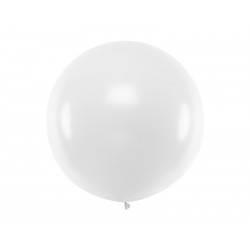 Duży balon lateksowy okrągły kula pastelowy biały