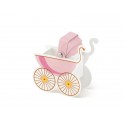 Pudełko różowe papierowe wózek na babyshower - 3