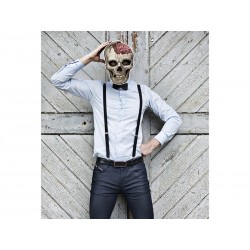 Maska papierowa pęknięta czaszka zombie na gumce - 2