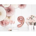 Balon foliowy różowe zloto cyfra 9 dekoracja - 6