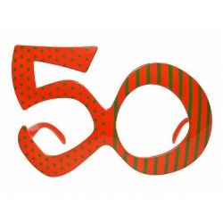 Okulary urodzinowe 50 pomarańczowe na urodziny