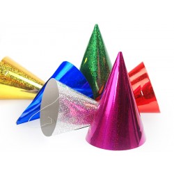 Czapeczka urodzinowa papierowa holograficzna kolor