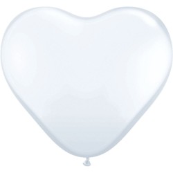 Balon 11 serce białe pastel 100 szt.