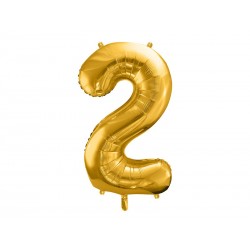 Balon foliowy cyfra 2 duża złota urodzinowa 34'' - 1