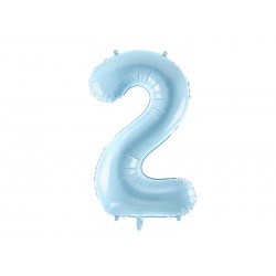 Duża niebieska cyfra 2 balon foliowy urodzinowy