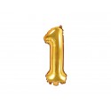 Balon foliowy cyfra 1 metaliczna złota urodziny - 1