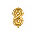 Balon foliowy złoty cyfra 8 dekoracja urodziny - 1