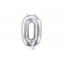 Balon foliowy srebrny cyfra 0 urodziny dekoracja - 1