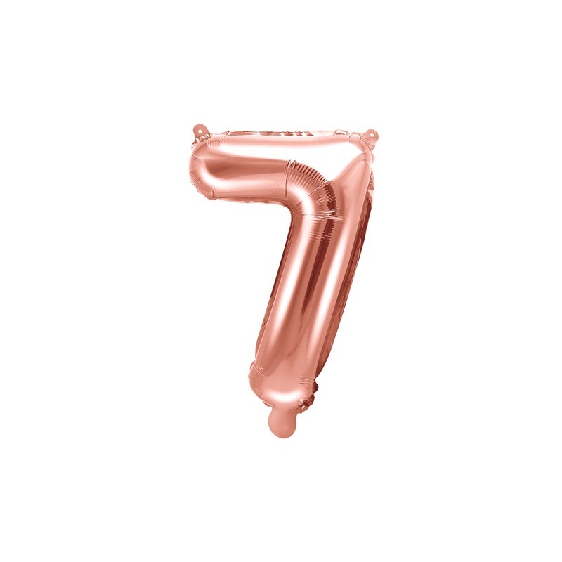 Balon foliowy różowe złoto metaliczne cyfra 7 - 1