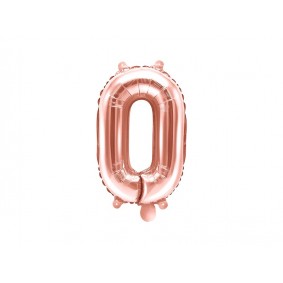Balon foliowy cyfra 0 różowe złoto urodziny ozdoba - 1