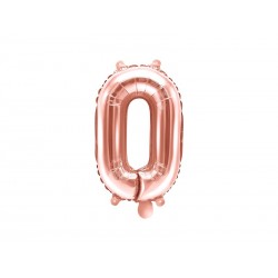 Balon foliowy cyfra 0 różowe złoto urodziny ozdoba
