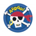 Talerz papierowy Ahoj Piracie czaszka pirata 23cm - 1
