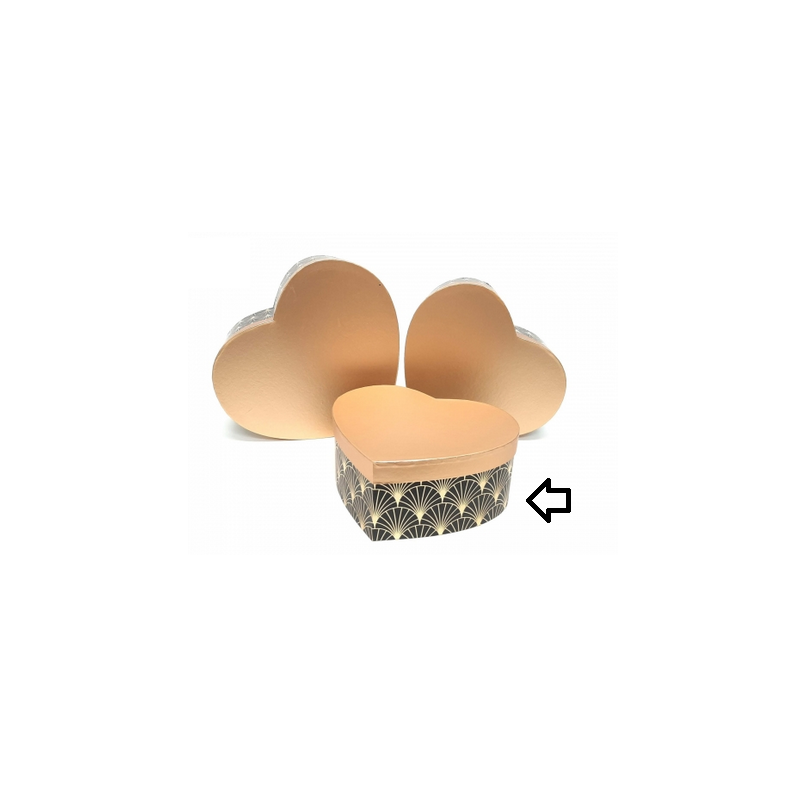 Flowerbox serce czarno złote 24x19x10cm - 2
