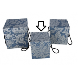 Flowerbox kwadratowy niebiesko srebrny "secesja" 14x14x16cm - 2