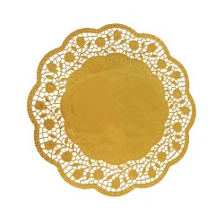 Serwetki papierowe ozdobne złote Podkład Pod Tort ażurowe 32cm 4szt