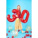 Duży Balon foliowy 86cm czerwona cyfra 9 dziewięć na hel powietrze - 3