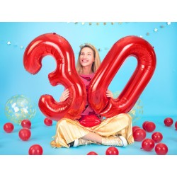 Balon foliowy cyfra 4 duża czerwona urodzinowa 34' - 2
