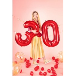 Balon foliowy cyfra 4 duża czerwona urodzinowa 34' - 4