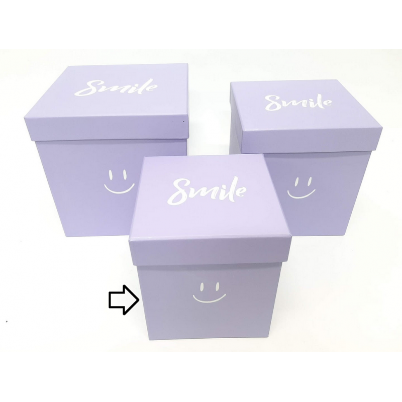 Flowerbox kwadratowy fioletowy"smile" 14x14x16,5cm - 2