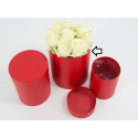 Flowerbox okrągły czerwony z folią 17,5x17,5cm - 2