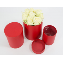 Flowerbox okrągły czerwony z folią 17,5x17,5cm - 1