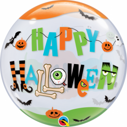 Balon kolorowy wesoły okrągły Happy Halloween