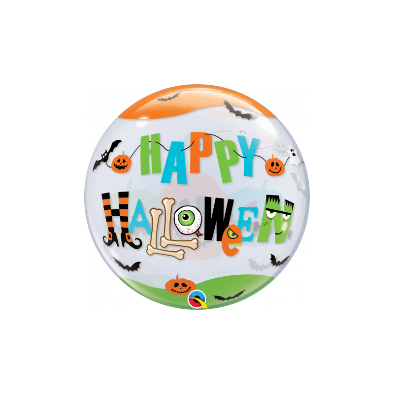 Balon 22" Single Bubble Happy Halloween - 1