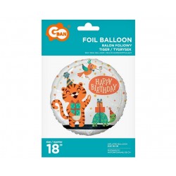 Balon foliowy tygrysek urodzinowy dla dzieci hel - 2
