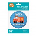 Balon foliowy niebieski urodzinowy wóz strażacki - 2