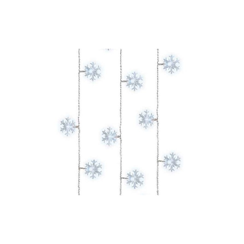 Lampki 40 led śnieżynki transparent/białe 4m - 2